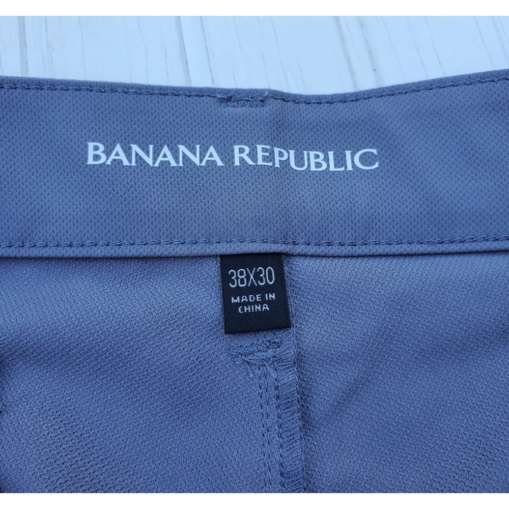 Banana Republic Core Temp Slim Fit Pants Mens 38x30 Blue Gray‎ Performance Chino